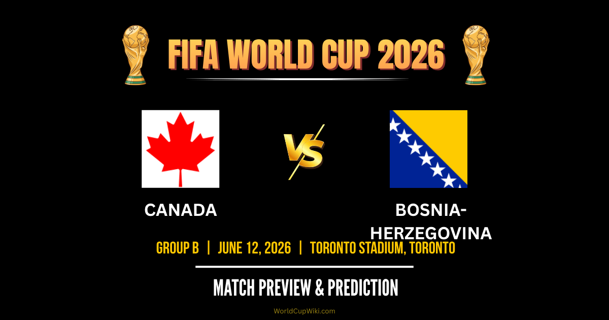 Canada vs Bosnia-Herzegovina FIFA World Cup 2026 Match Preview