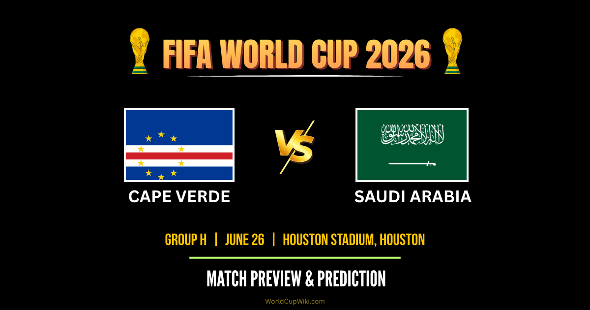 Cape Verde vs Saudi Arabia FIFA World Cup 2026 Match Preview