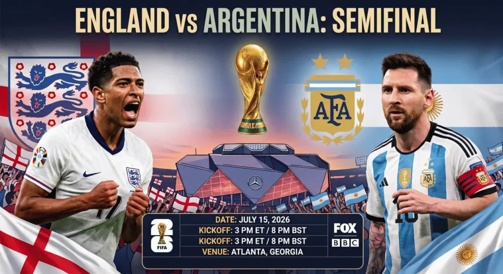 England vs Argentina World Cup 2026 Semifinal