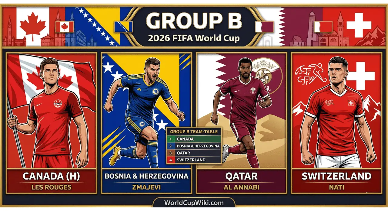 2026 FIFA World Cup Group B: Schedule, Standings & Prediction