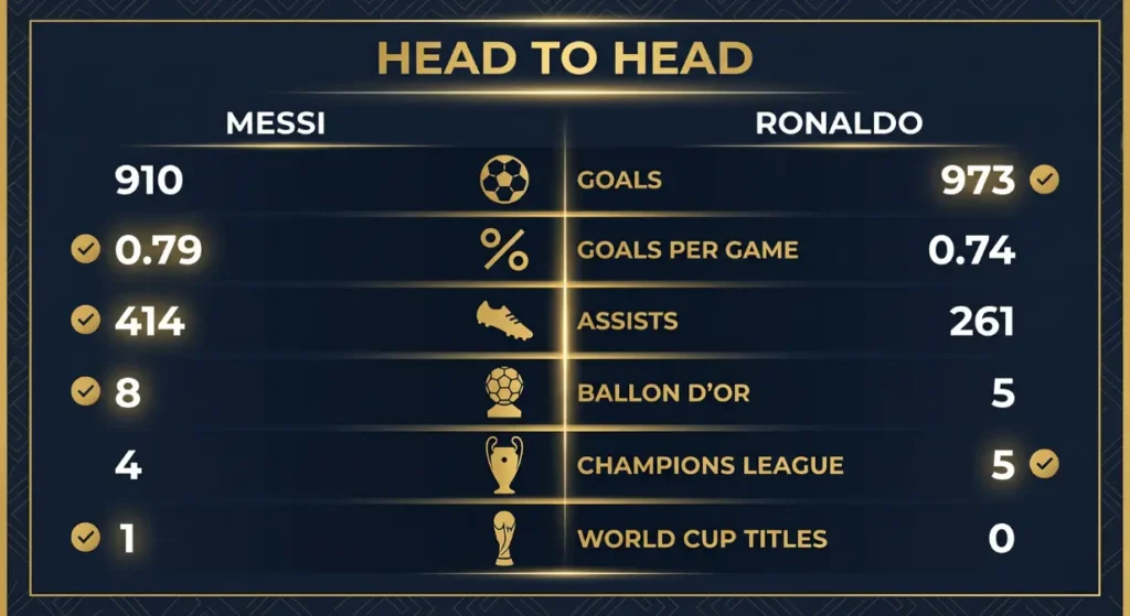 Messi vs Ronaldo Head to Head