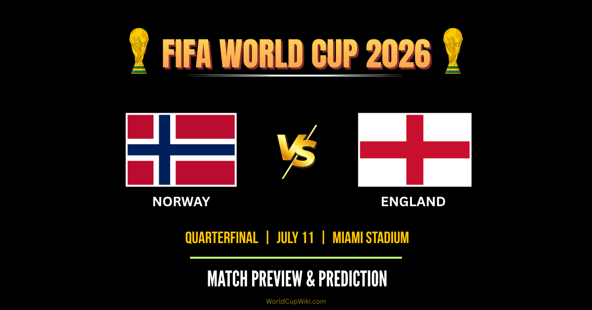 Norway vs England FIFA World Cup 2026 Quarterfinal Match Preview