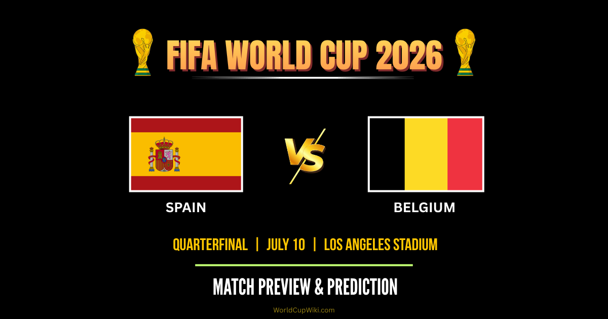 Spain vs Belgium FIFA World Cup 2026 Quarterfinal Match Preview