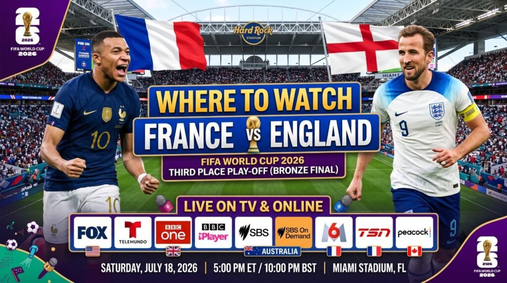 Where to Watch France vs England World Cup 2026 Third Place Play-Off